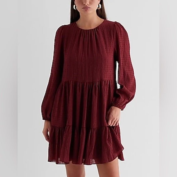 Express Dresses & Skirts - EXPRESS Casual Crew Neck Long Sleeve Mini Tunic Shift Dress NWT